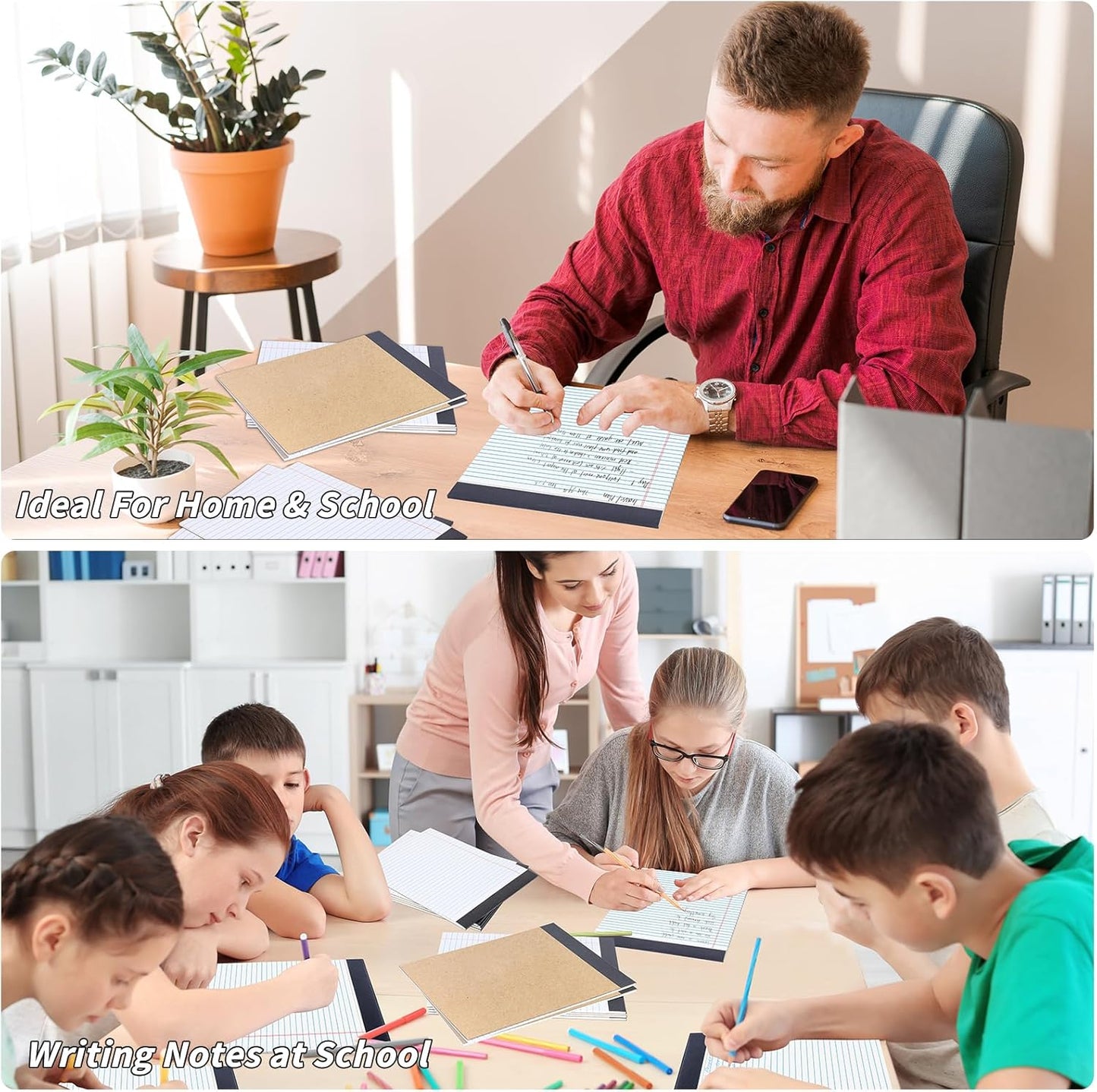 48 Pack Legal Pads Bulk,8.5 x 11 Inch White Notepad, Note Pads College Ruled Perforated Memo Pad for Work Study Daily Note Taking List, Lined Writing Pads Memo Refills Notepads for Office Home School