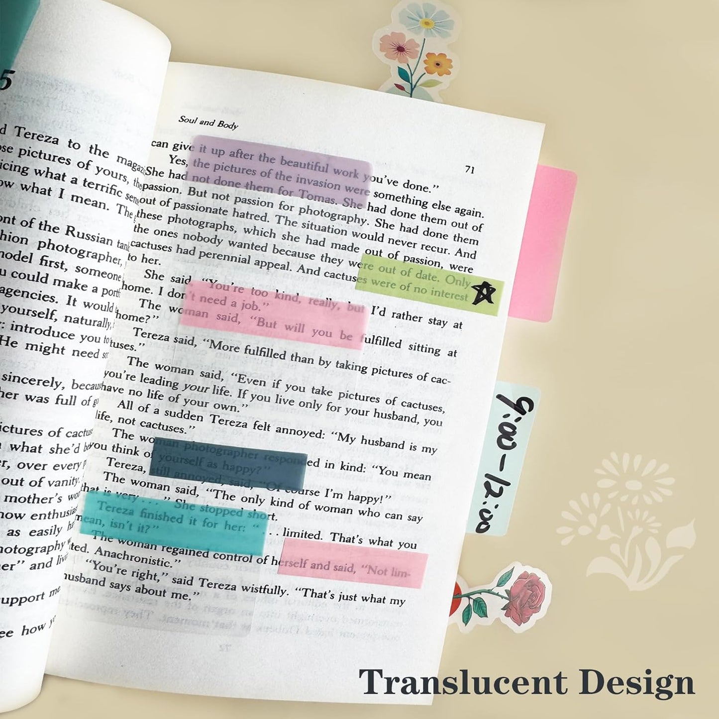 ELII 500 PCS Sticky Tabs 2 Inch Index Tabs,Page Markers File Tabs Self Adhesive, Labels for Pages Notebook