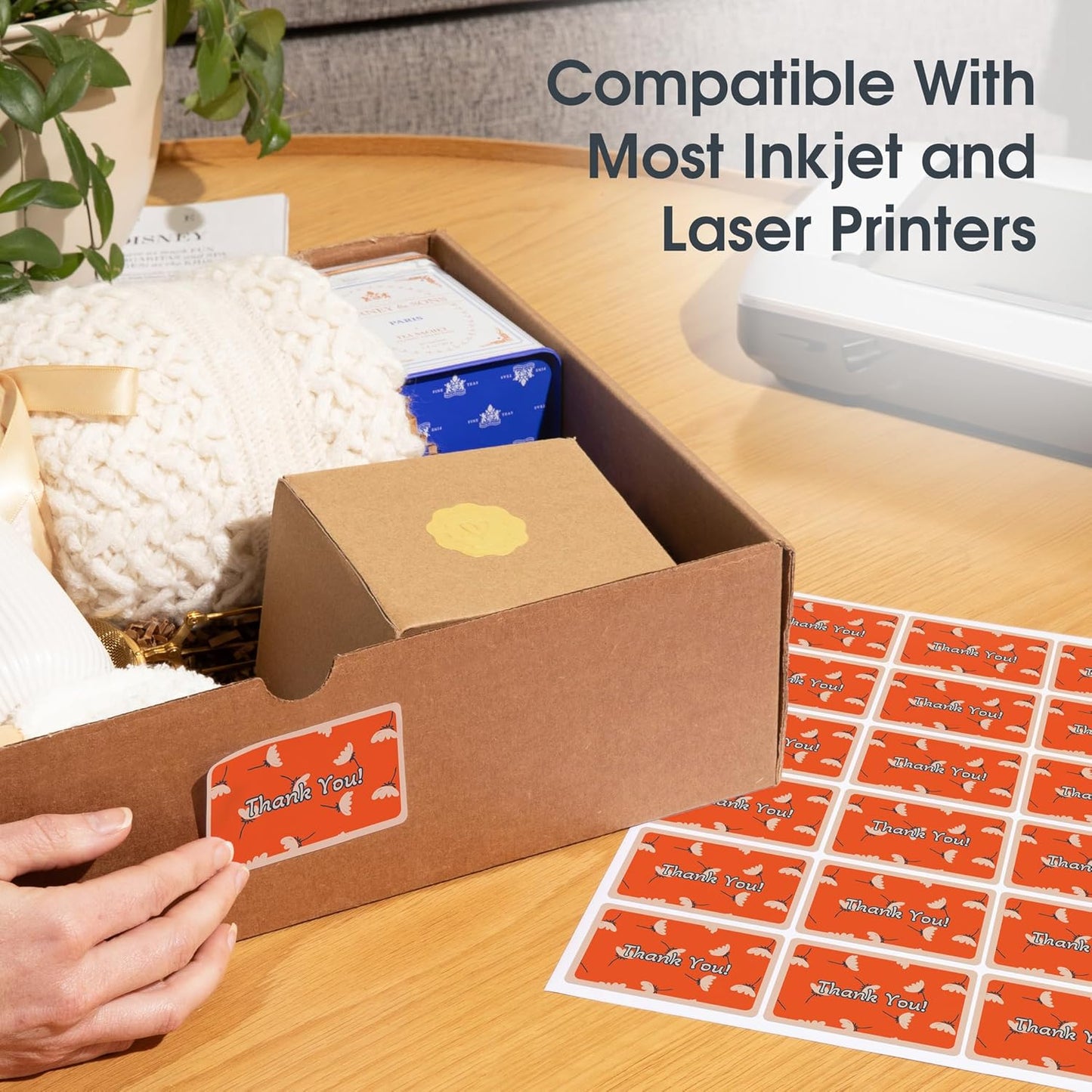8.5" X 11" Full-Sheet Printable Labels Compatible with Inkjet and Laser Printers - 500 Sheets, 500 Matte White Paper Stickers for Shipping, Mailing, and DIY Projects - Spartan Industrial