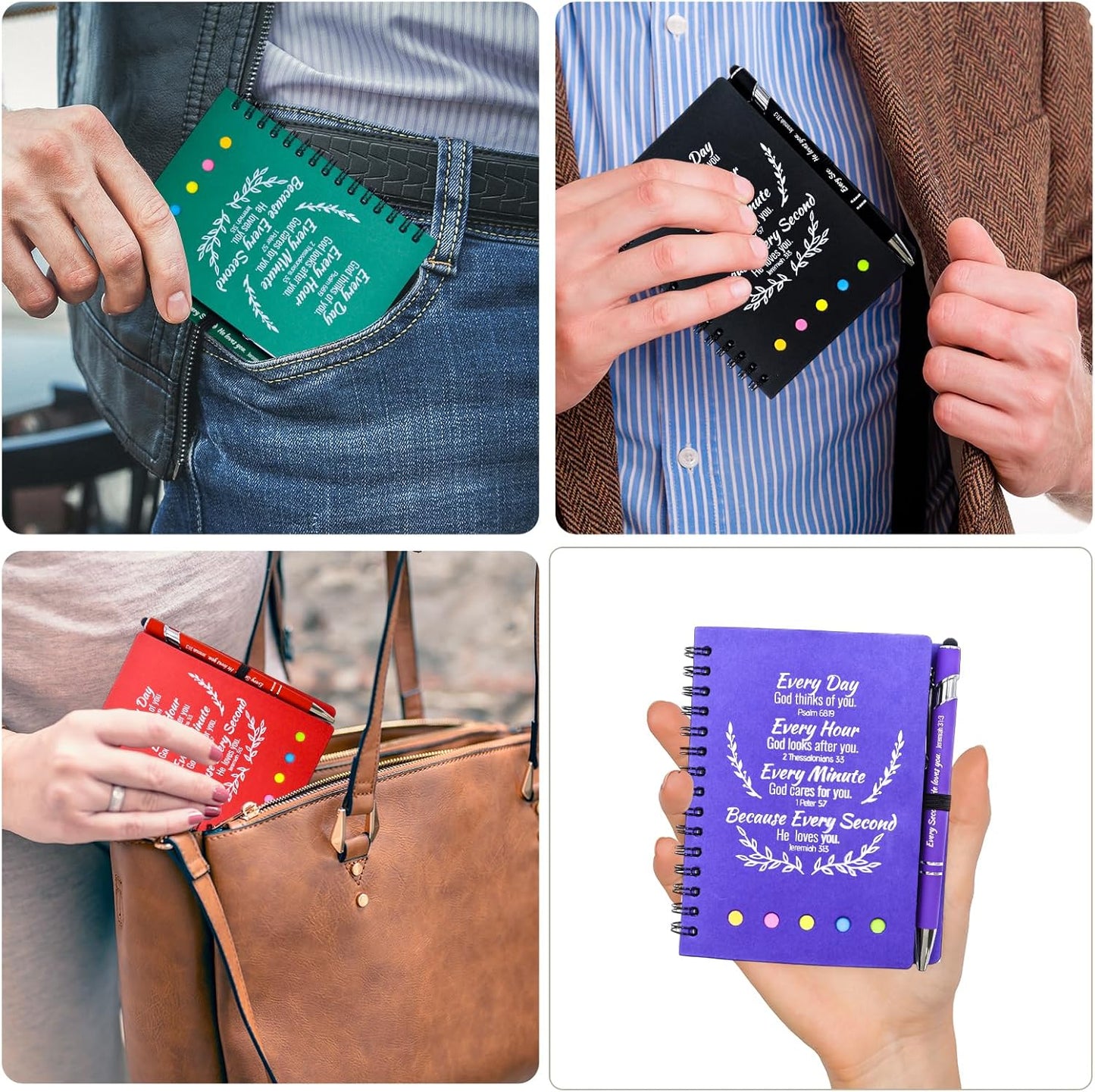 40 Pcs Bulk Christian Gifts Prayer Journal for Woman - 20 Set Religious Notepad with Christian Pen - Bible Notebook - Church Gifts for Inspirational, Bible Study, Devotions (Colorful)