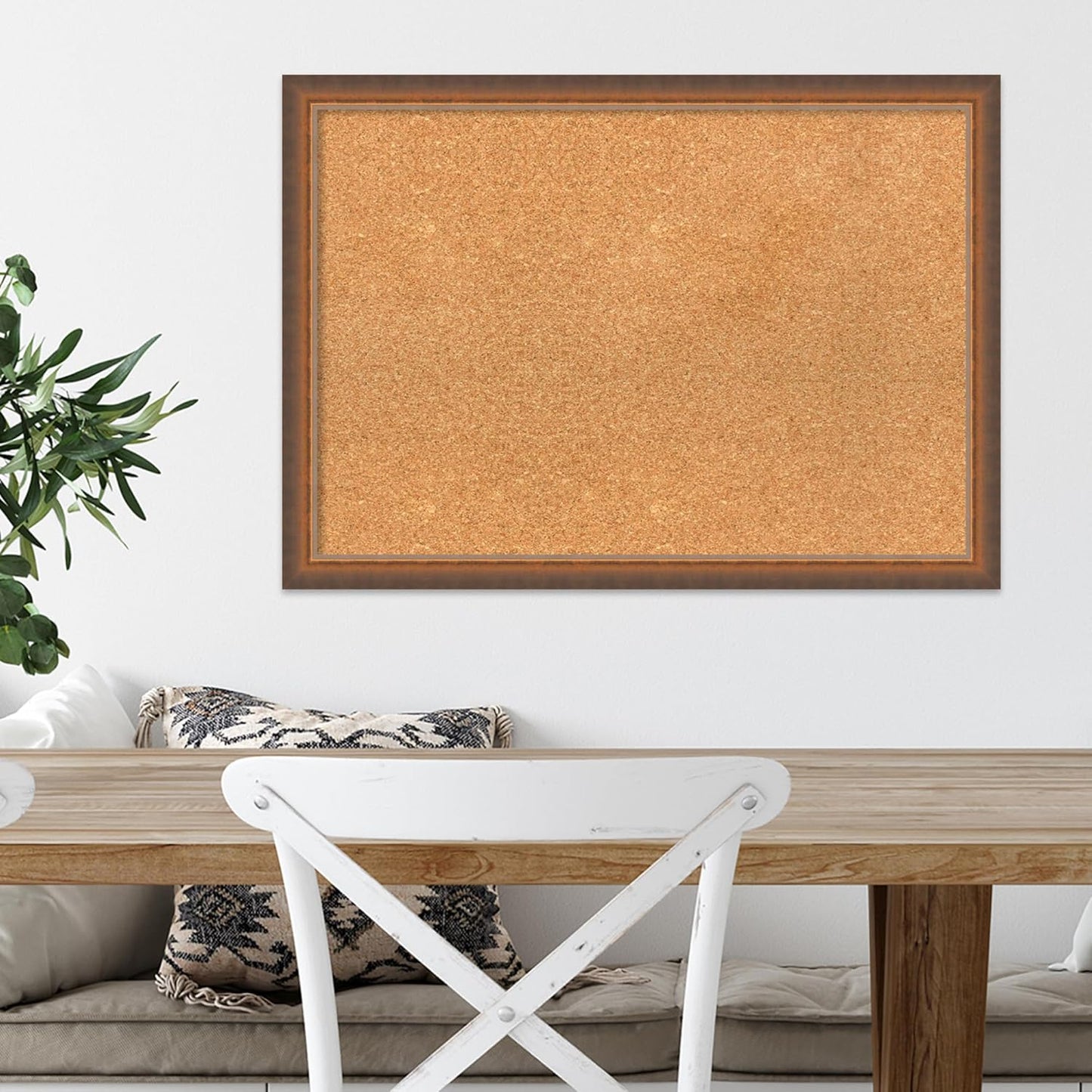 Amanti Art Natural Cork Board for Wall, 20x28 Vision Board with Bronze Frame, Medium Corkboard Office Decor for Home Organization, Modern Corkboard Pinboard to Display Items for Home Organization in