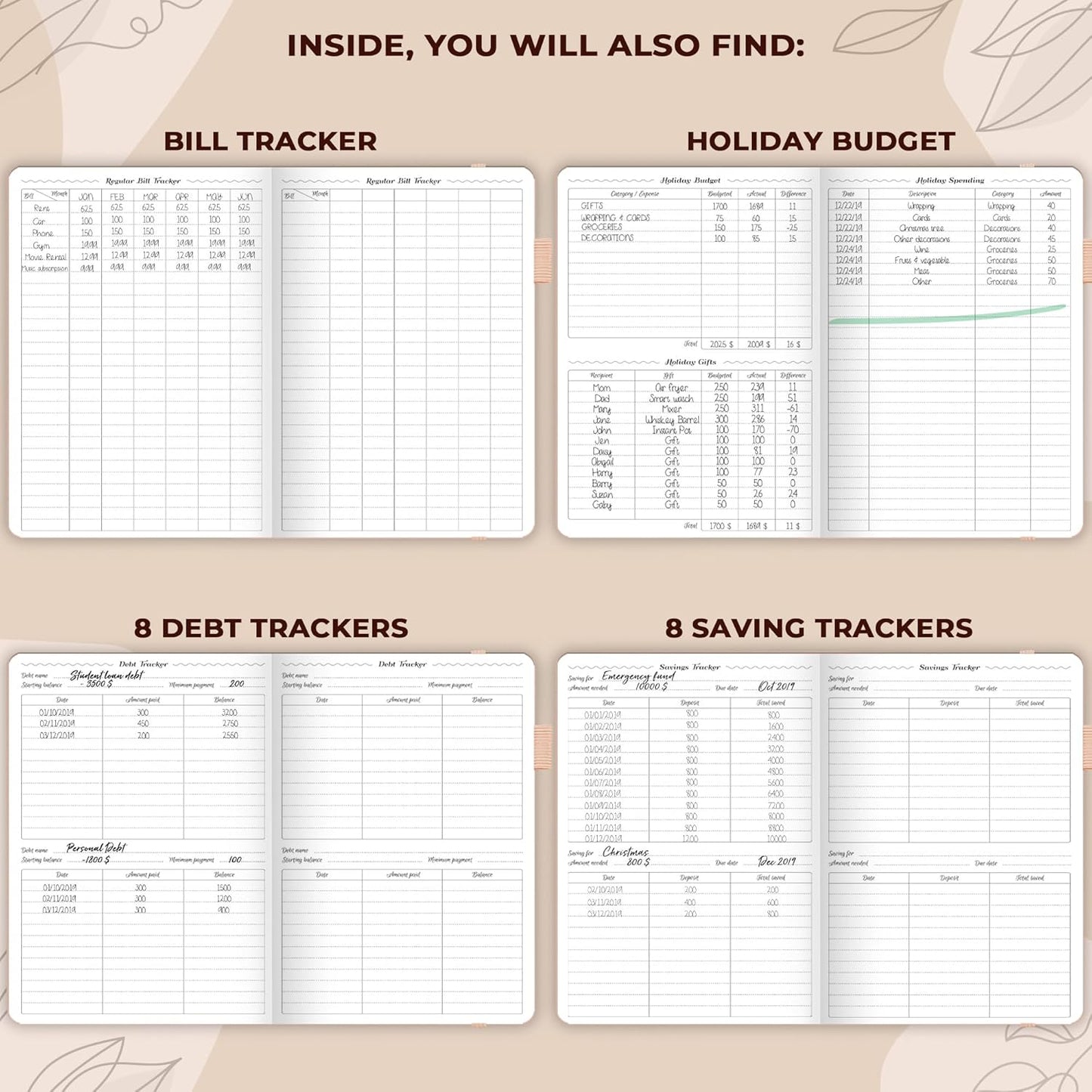 GoGirl Budget Planner – Monthly Financial Planner Organizer Budget Book. Expense Tracker Notebook Journal to Control Money, Compact (Rose Gold)