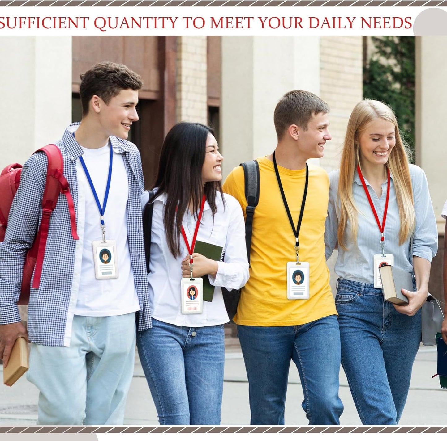 500 Pack Bulk Lanyards for ID Name Badges Holder Flat Lanyards with Hook Clip Swivel for Office School Accessories (Classic Colors)