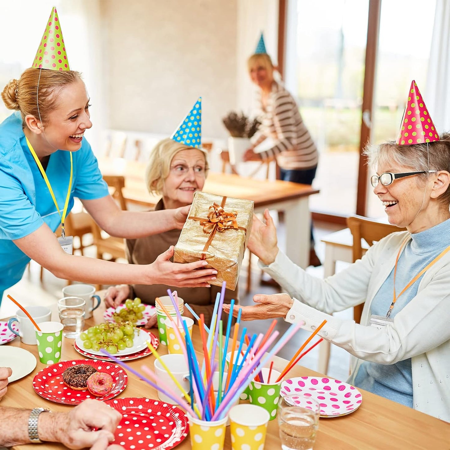 Fumete 100 Sets Name Tag Lanyards with ID Badge Holder Durable Clear Cruise Teacher Lanyards with Plastic Waterproof ID Badge Holders Bulk for Adults Teacher School Office Ship Cards(Bright Color)