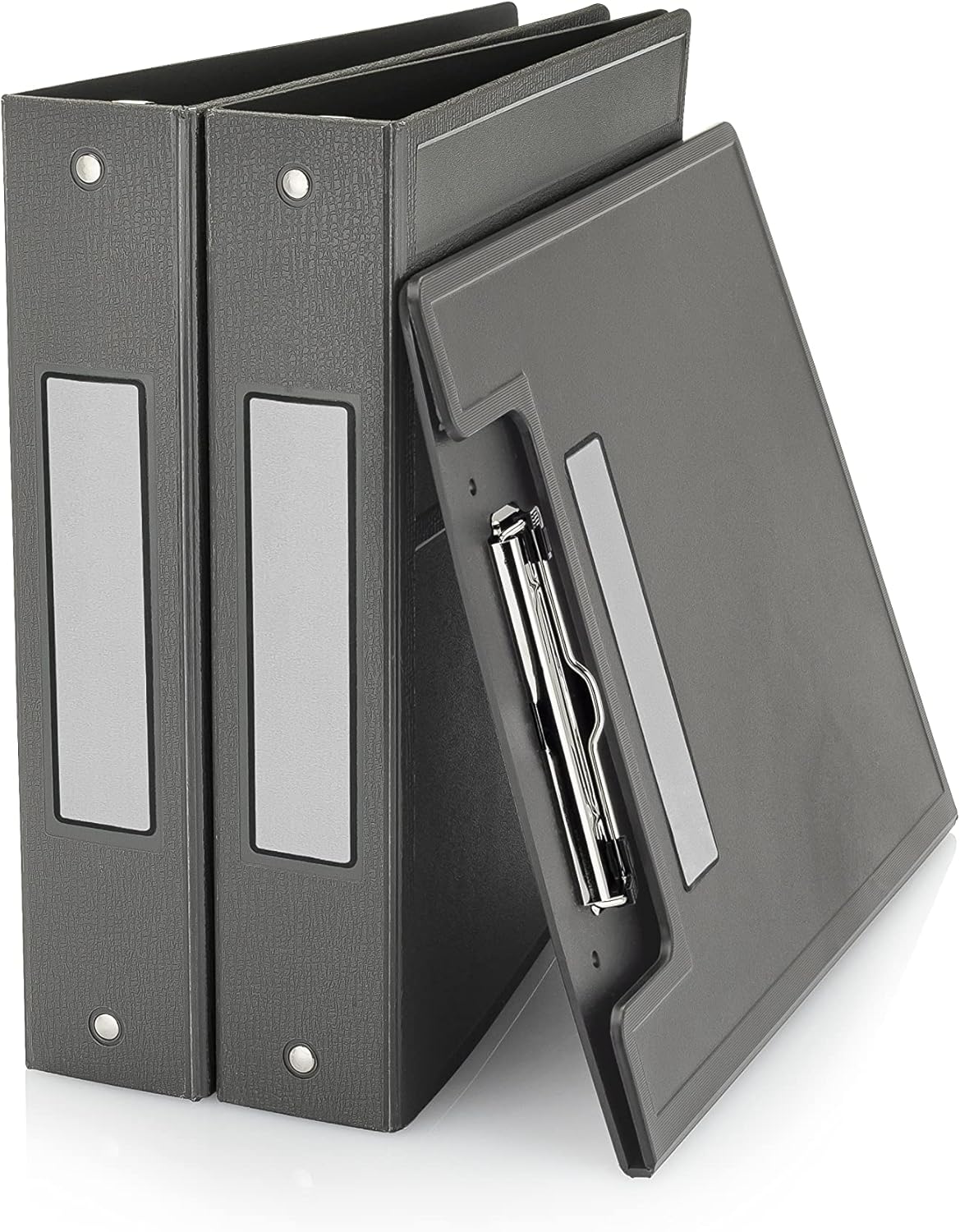 Carstens Adhesive Sticker Labels, 5 3/8” x 1 3/8”, Binder Labels for 1.5” – 4” Ring Binder Spines, Silver, Roll of 200