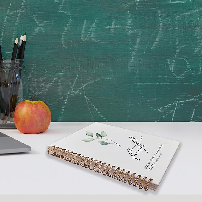 VNWEK Bible Scripture 2 Corinthians 5:7 For Me Walk By Faith Not By Sight Spiral Notebook Journal 5.5 X 8.3 Inches,Christian Lined Hardcover Spiral Notebook,Christian Gifts For Women Men Faith Teens