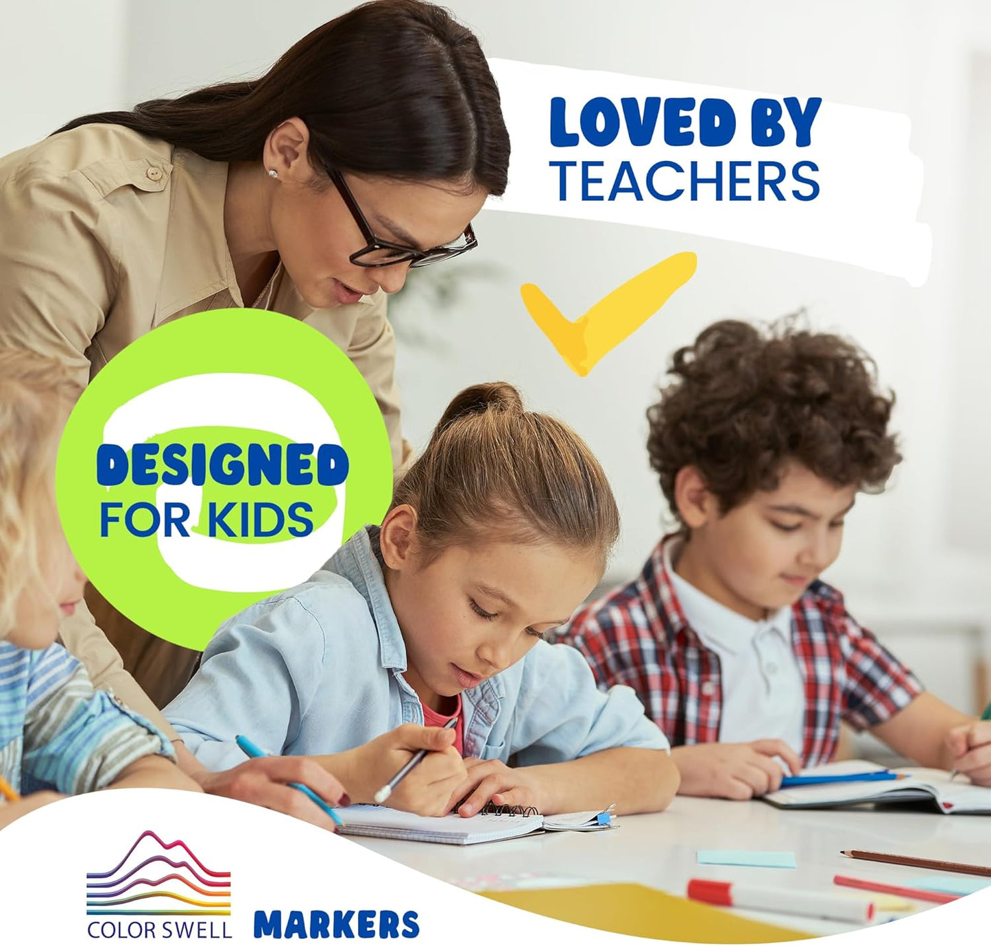 Color Swell Washable Markers Bulk 4 Pack of 8 Vibrant Colors Each for Kids, Adults, Teachers, Parties, and Families