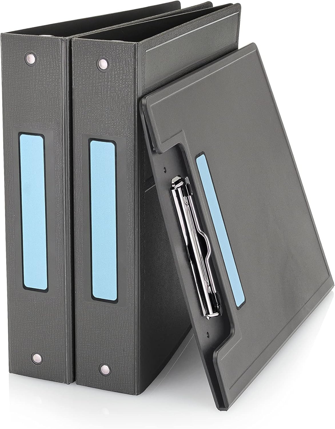 Carstens Adhesive Sticker Labels, 5 3/8” x 1”, Binder Labels for 1” Ring Binder Spines, Blue, Roll of 200