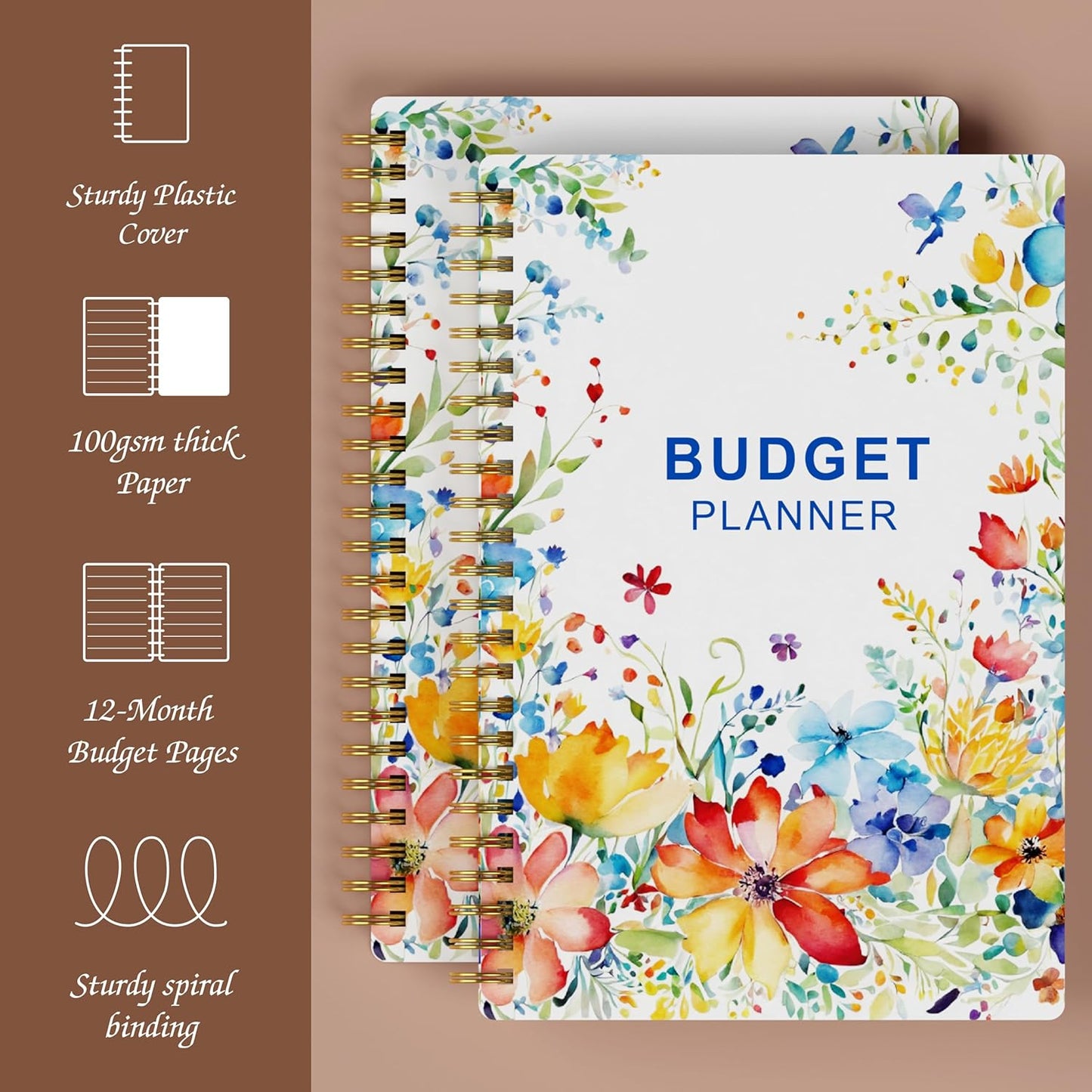 Budget Planner - Monthly Finance Organizer with Expense Tracker Notebook to Manage Your Money Effectively, Undated Finance Planner/Account Book, Start Anytimem,A5(8.6x5.9 inchs),100gsm Paper - Water