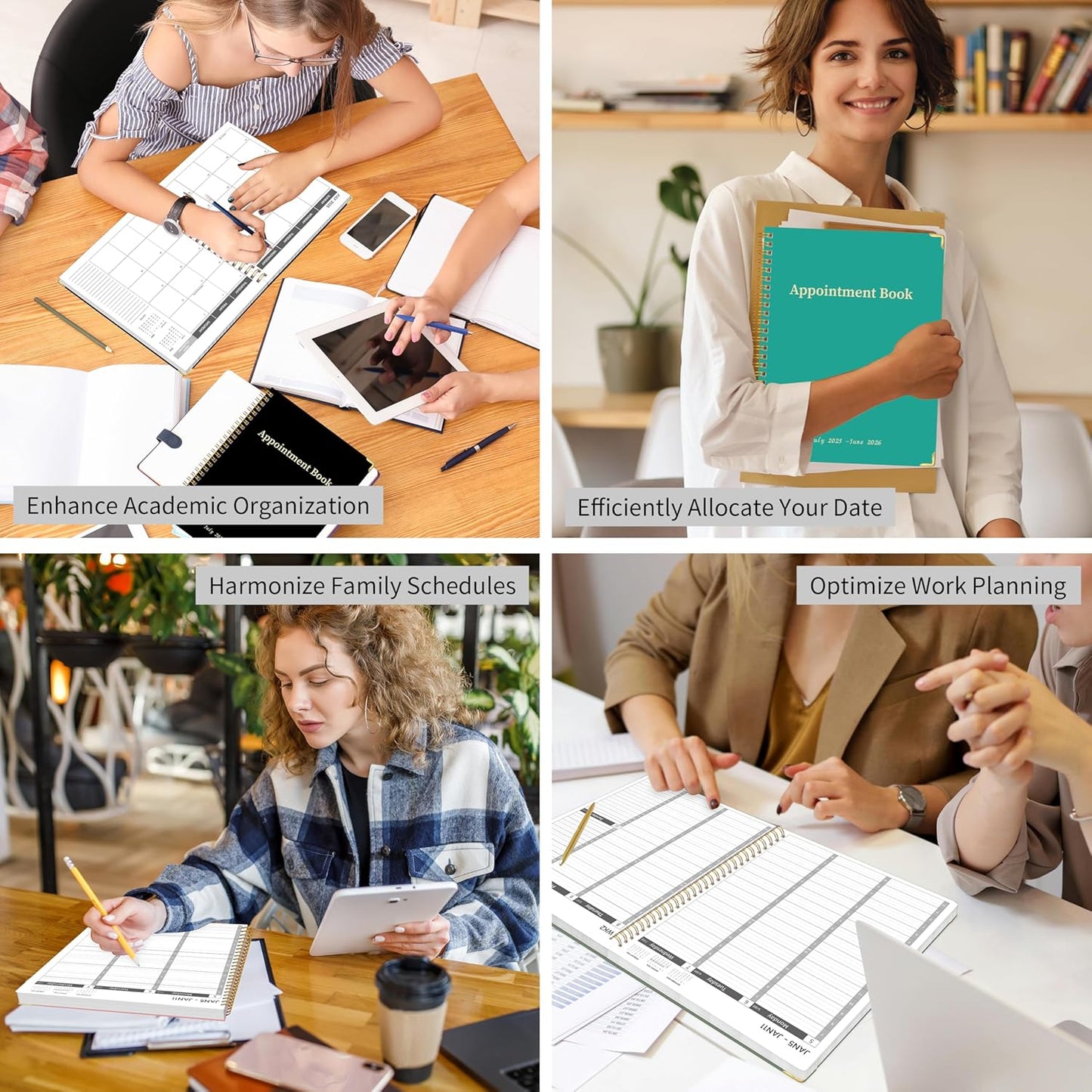 Appointment Planner 2025-2026 - Daily Hourly Schedule Planner from 7am - 10 pm, Weekly & Monthly Hourly Appointment Calendar from July 2025 - June 2026, 9" x 11"