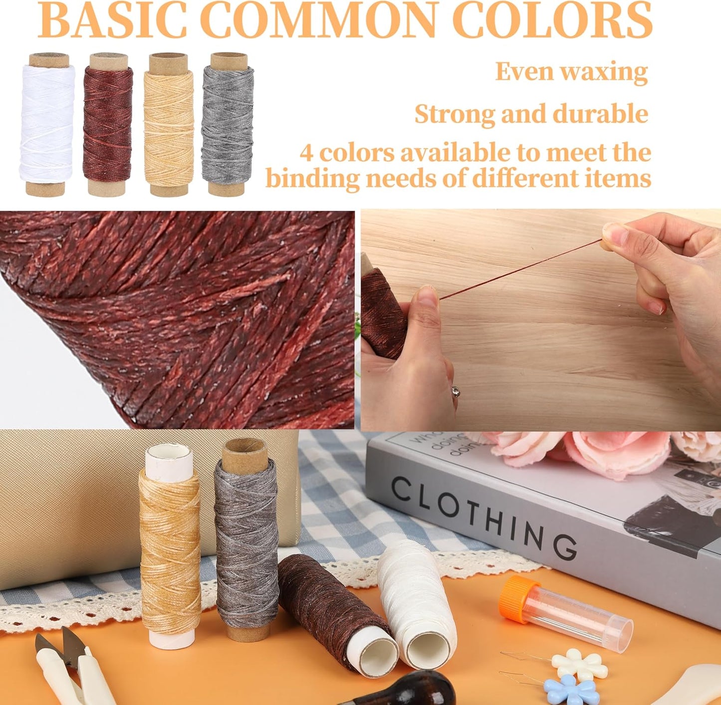 39 Pcs Bookbinding Tools Kit with Bone Folder, Waxed Thread, Binding Ribbon, Glue Brush, Awl, Needles, Ruler for DIY Bookbinding, Paper Crafts, and Book Repair