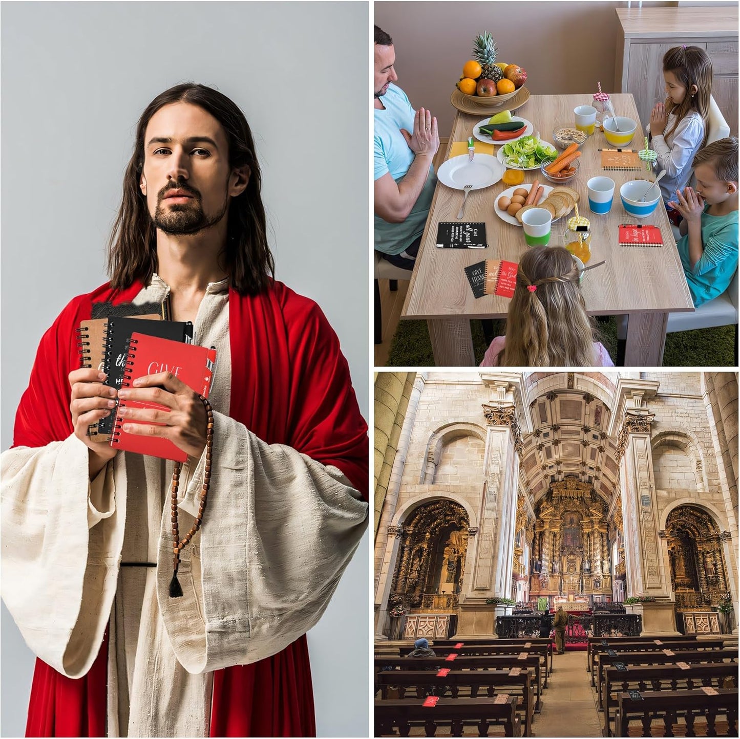 Christian Prayer Journal Spiral Notebooks Bulk with Pens - Small Notepads (4.13”x5.43”) - inspirational Gifts for Women men,Church Members & Bible Study Groups (30 sets multicolor)