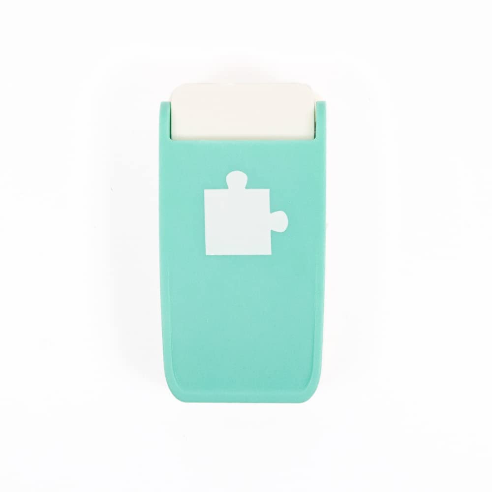 Craftelier - Multimaterial Puzzle Piece Shaped Punch for Decorating Scrapbooking and Craft Projects | Suitable for Many Materials | Piece Size 1“ x 1” (2.54 x 2.54 cm) | Turquoise Color