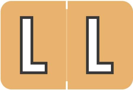 Doctor Stuff - File Folder Labels, Alphabet Letter L, Barkley/Sycom FABKM - BRAM Series Compatible Alpha Stickers, Light Orange, 1" x 1-1/2", 126 Labels/Package