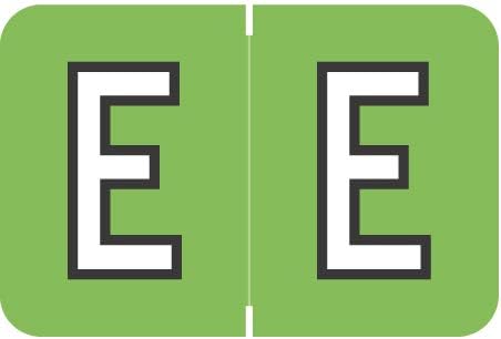 Doctor Stuff - File Folder Labels, Alphabet Letter E, Barkley/Sycom FABKM - BRAM Series Compatible Alpha Stickers, Green, 1" x 1-1/2", 126 Labels/Package