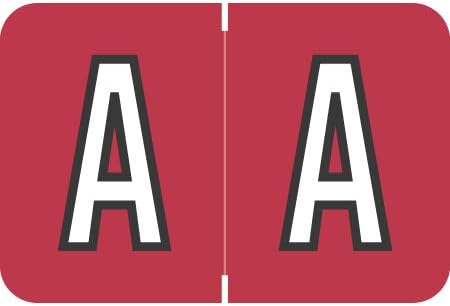 Doctor Stuff - File Folder Labels, Alphabet Letter A, Barkley/Sycom FABKM - BRAM Series Compatible Alpha Stickers, Red, 1" x 1-1/2", 126 Labels/Package