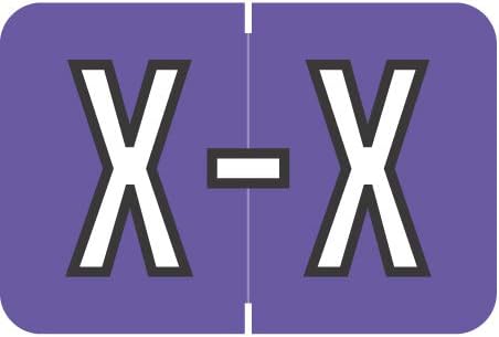 Doctor Stuff - File Folder Labels, Alphabet Letter X, Barkley/Sycom FABKM - BRAM Series Compatible Alpha Stickers, Purple, 1" x 1-1/2", 126 Labels/Package