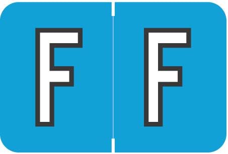 Doctor Stuff - File Folder Labels, Alphabet Letter F, Barkley/Sycom FABKM - BRAM Series Compatible Alpha Stickers, Blue, 1" x 1-1/2", 126 Labels/Package