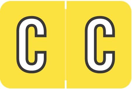 Doctor Stuff - File Folder Labels, Alphabet Letter C, Barkley/Sycom FABKM - BRAM Series Compatible Alpha Stickers, Yellow, 1" x 1-1/2", 126 Labels/Package