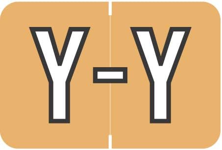 Doctor Stuff - File Folder Labels, Alphabet Letter Y, Barkley/Sycom FABKM - BRAM Series Compatible Alpha Stickers, Light Orange, 1" x 1-1/2", 126 Labels/Package