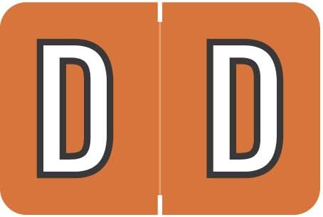 Doctor Stuff - File Folder Labels, Alphabet Letter D, Barkley/Sycom FABKM - BRAM Series Compatible Alpha Stickers, Orange, 1" x 1-1/2", 126 Labels/Package
