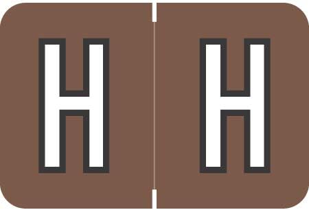 Doctor Stuff - File Folder Labels, Alphabet Letter H, Barkley/Sycom FABKM - BRAM Series Compatible Alpha Stickers, Brown, 1" x 1-1/2", 126 Labels/Package