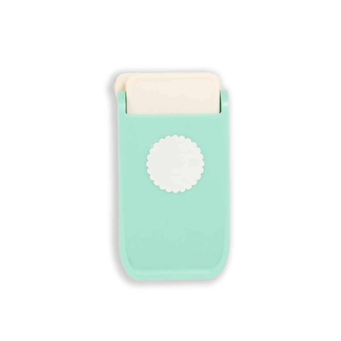 Craftelier - Multimaterial Scalloped Circle Shaped Punch for Card Making, Scrapbooking and Craft Projects | Suitable for Many Materials | Circle Diameter 2.54 cm (1”) | Turquoise Color