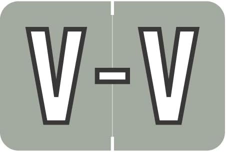 Doctor Stuff - File Folder Labels, Alphabet Letter V, Barkley/Sycom FABKM - BRAM Series Compatible Alpha Stickers, Gray, 1" x 1-1/2", 126 Labels/Package