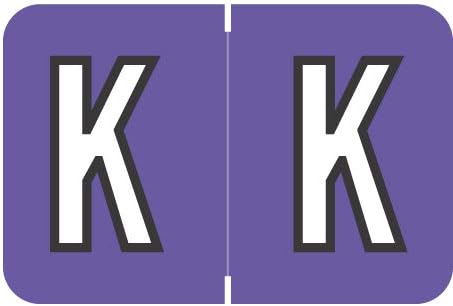 Doctor Stuff - File Folder Labels, Alphabet Letter K, Barkley/Sycom FABKM - BRAM Series Compatible Alpha Stickers, Purple, 1" x 1-1/2", 126 Labels/Package