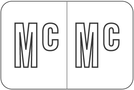 Doctor Stuff - File Folder Labels, Alphabet Letter Mc, Barkley/Sycom FABKM - BRAM Series Compatible Alpha Stickers, Black/White, 1" x 1-1/2", 126 Labels/Package
