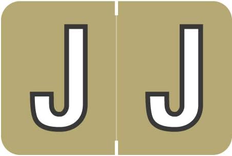 Doctor Stuff - File Folder Labels, Alphabet Letter J, Barkley/Sycom FABKM - BRAM Series Compatible Alpha Stickers, Gold, 1" x 1-1/2", 126 Labels/Package