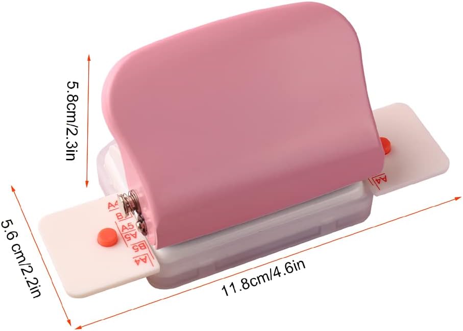 Bisofice KW-Trio 6-Hole Paper Punch Handheld Metal Hole Puncher 5 Sheet Capacity 6mm for A4 A5 B5 Notebook Scrapbook Diary Planner