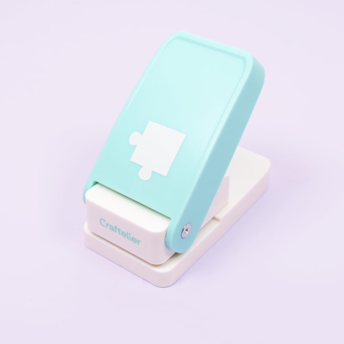 Craftelier - Multimaterial Puzzle Piece Shaped Punch for Decorating Scrapbooking and Craft Projects | Suitable for Many Materials | Piece Size 1“ x 1” (2.54 x 2.54 cm) | Turquoise Color