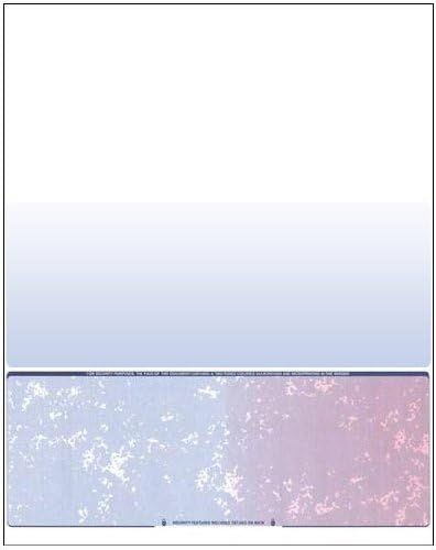 Business Voucher Check Stock - Computer Laser Checks - 500 Sheets, Check on Bottom, Blue/Red Prismatic
