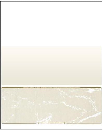 Business Voucher Check Stock - Computer Laser Checks - 500 Sheets, Check on Bottom, Gold Marble
