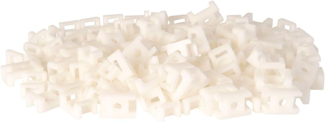 GTSE 100 Pack Of White/Clear Screw Mounts, Zip Ties Up To 0.35" Wide, Saddle Type Zip Tie Anchors