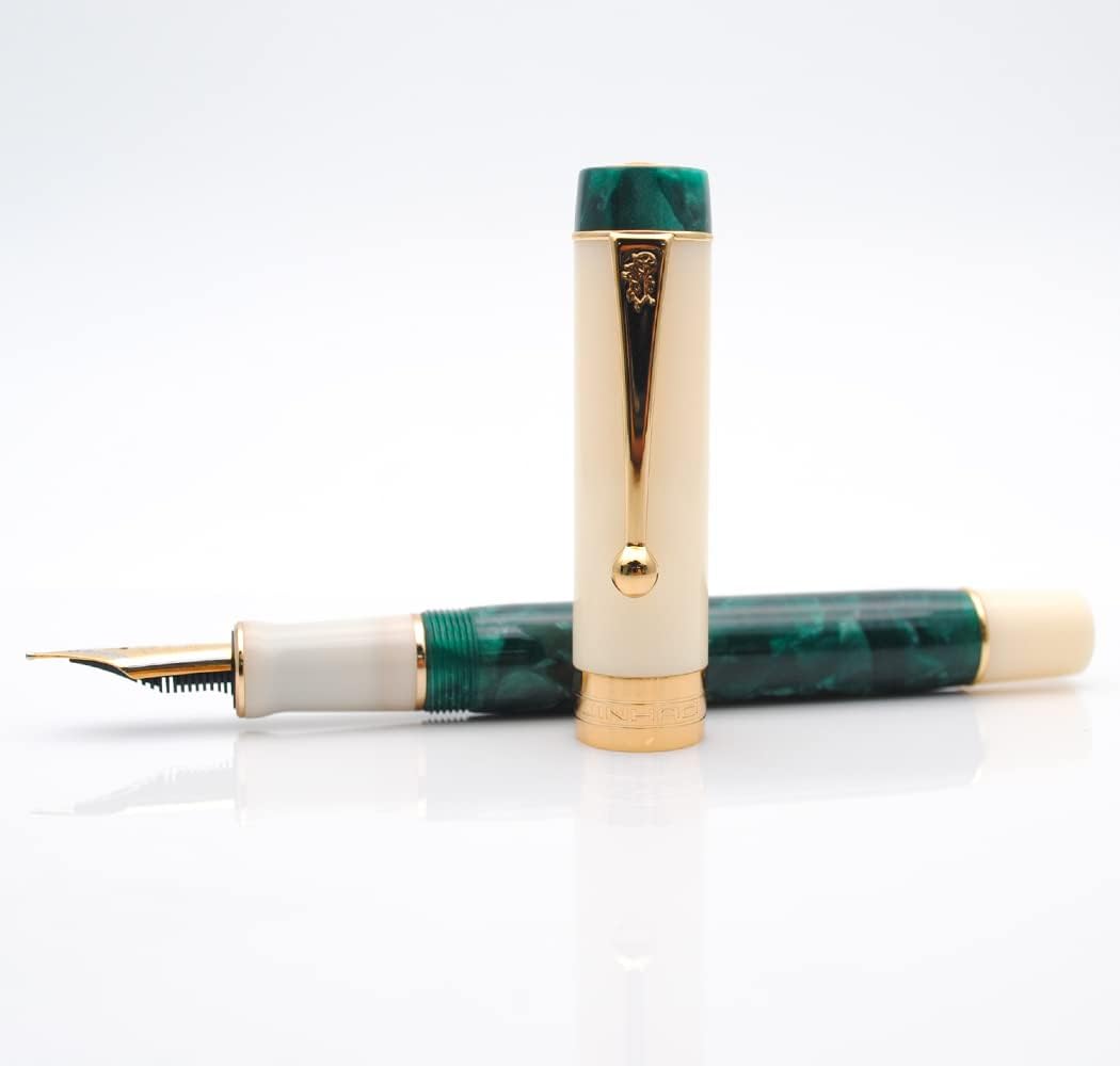 JINHAO 100 Fountain Pen with Ink Converter (Medium Nib 0.7mm, Deep Sea Green-A)