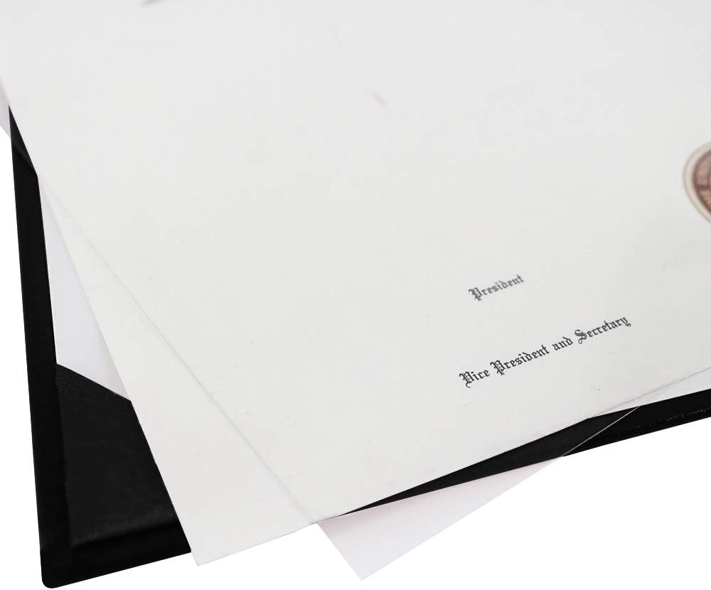 GraduationMall 8.5"x11" Smooth Padded Diploma Cover Certificate Holder Black,1-Pack