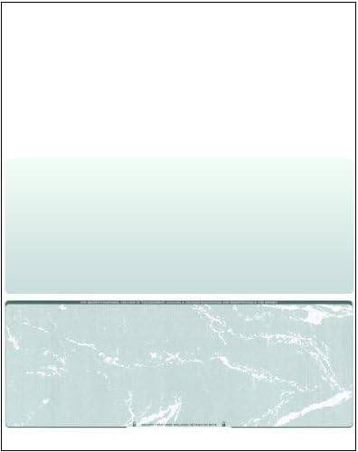 Business Voucher Check Stock - Computer Laser Checks - 1000 Sheets, Check on Bottom, Green Marble
