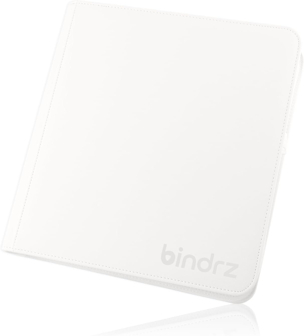 12 Pocket Zipper Binder for 480 Sleeved Trading Cards - Side Loading Pockets Album - Archival Safe Material and Compatible with TCG MTG and Sports Collectibles (White)