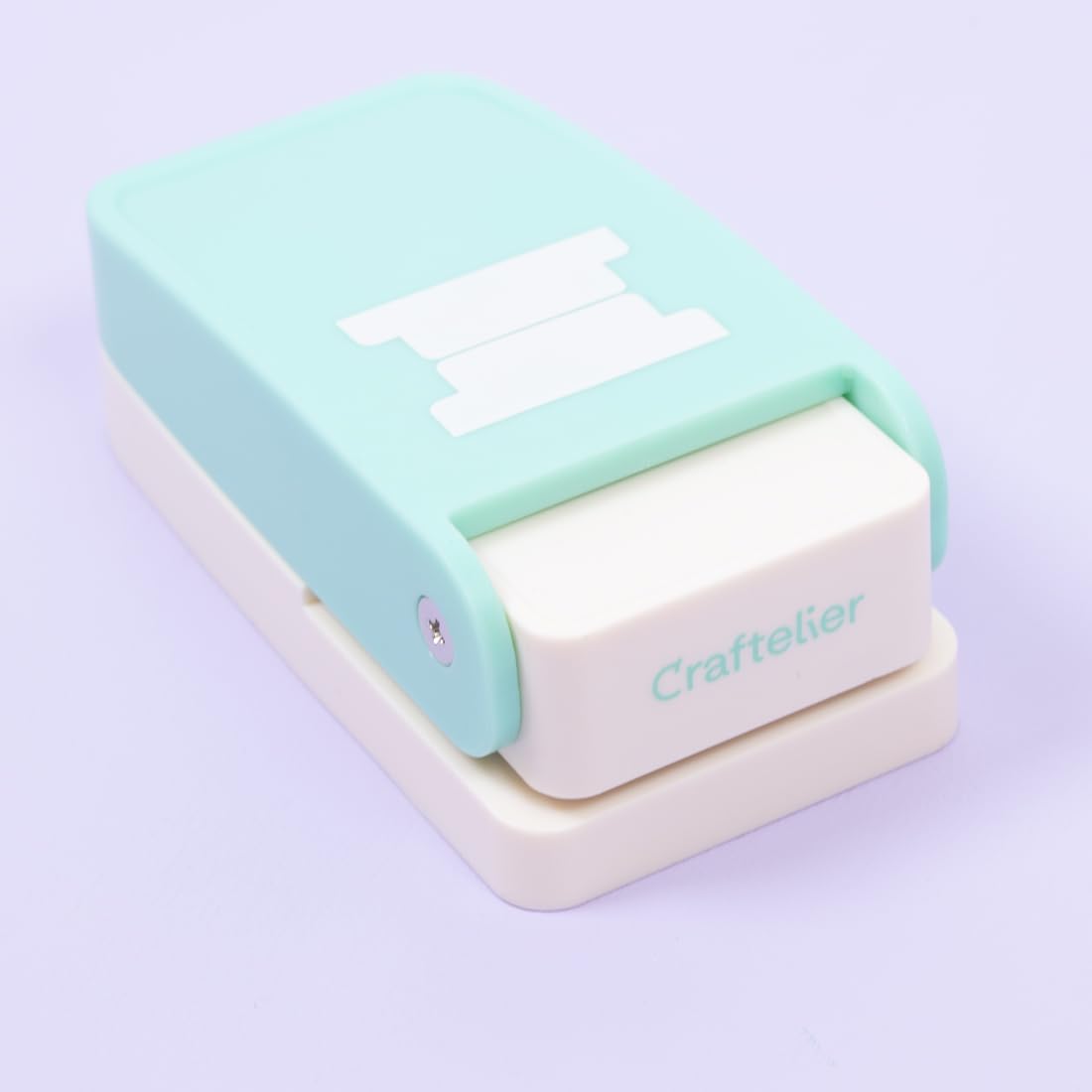 Craftelier - Multimaterial Tab Shaped Punch for Creating Custom Tabs on Craft Projects | Suitable for Many Materials | Tab Size 4 x 1.5 cm (1.57“ x 0.39”) | Turquoise Color