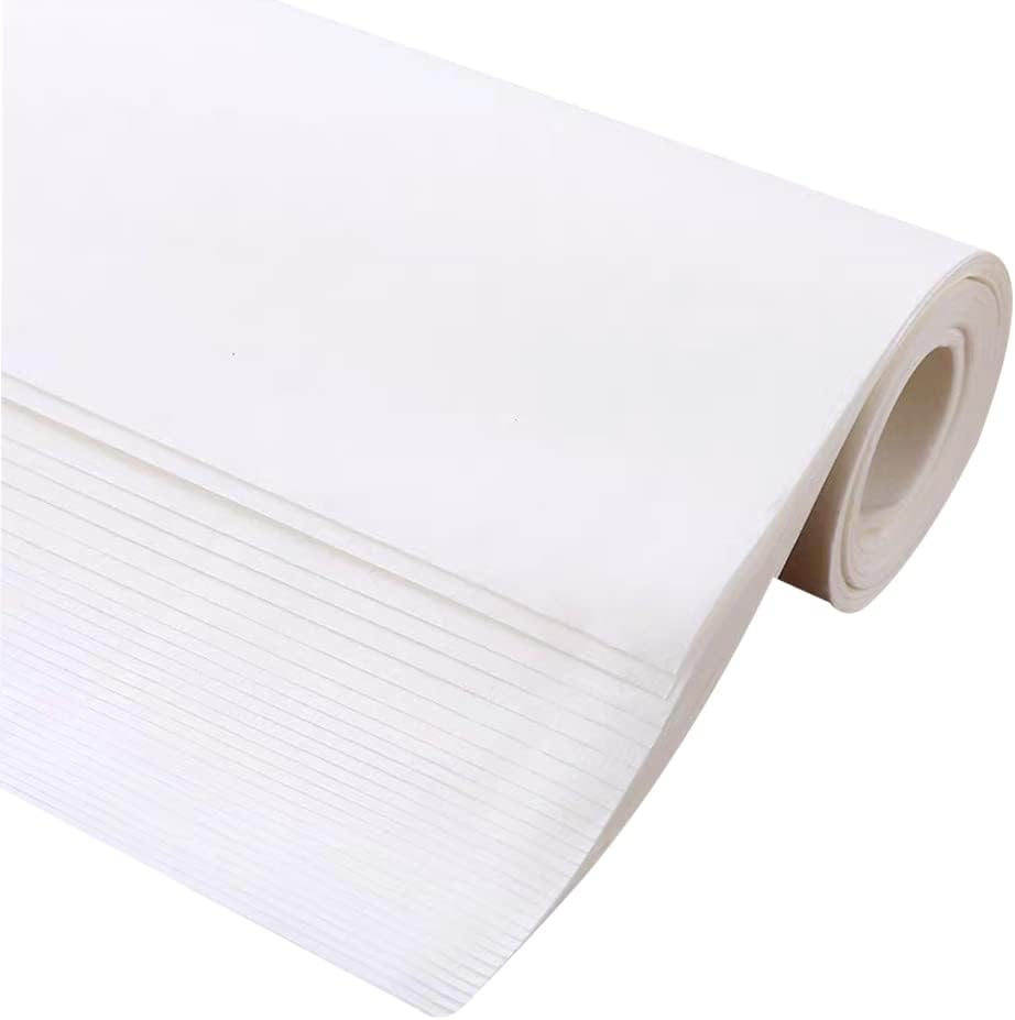 Chinese Blank Xuan Paper Raw, Calligraphy Brush Ink Writing Sumi Rice Paper Without Grids, White Sheng Xuan Paper for Beginner & Intermediate Practice Painting Techniques (30 Sheets)