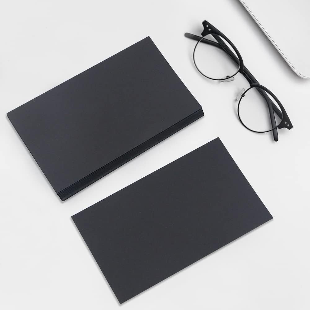 Bercoor 200 Pieces Blank 3 x 5 Inch Index Cards, Heavy Note Cards Study Cards for Office, School Learning, Black