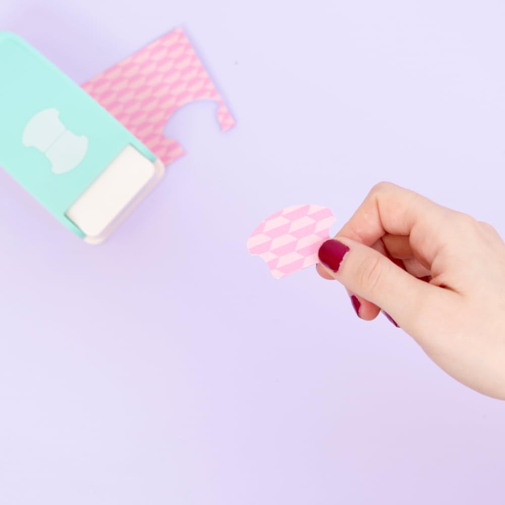 Craftelier - Multimaterial Rounded Tab Shaped Punch for Creating Custom Tabs on Craft Projects | Suitable for Many Materials | Tab Size 4 x 2.7 cm (1.6“ x 1.1”) | Turquoise Color