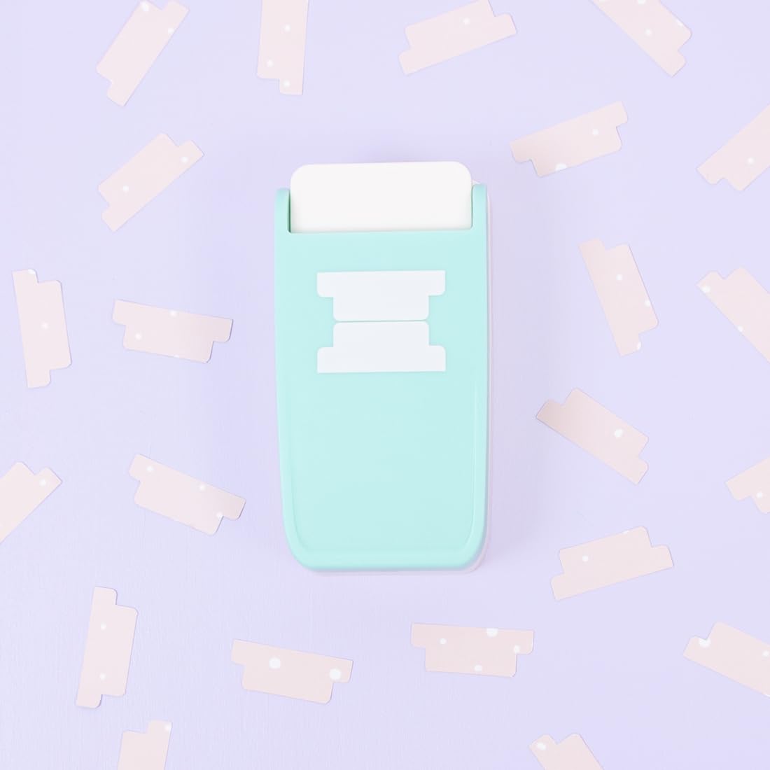 Craftelier - Multimaterial Tab Shaped Punch for Creating Custom Tabs on Craft Projects | Suitable for Many Materials | Tab Size 4 x 1.5 cm (1.57“ x 0.39”) | Turquoise Color