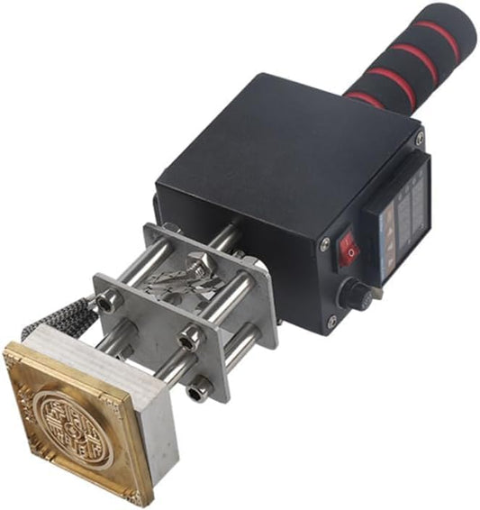 Embossing Machine, 110V 500W Handheld Portable Hot Stamping Branding, Machine Heat Press Digital Leather Tool, Paper Wood Custom Logo Food Foil Stamp Printer (Precise Location 5-7cm)