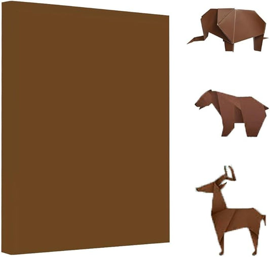 A4 Origami Paper Brown 100 Sheets, 8.27×11.7 inch Double Sided Color Easy Fold Big Origami Paper A4 Colored Copy Papers Thin 70gsm for Beginners, DIY handwork Art and Craft Projects (210 x 297 mm)