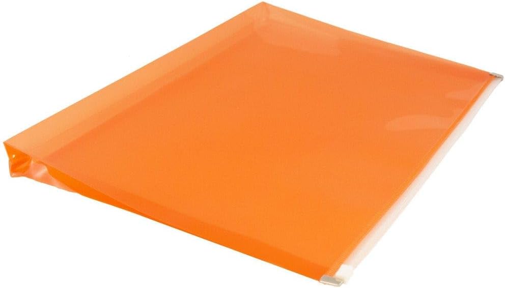 JAM PAPER Plastic Envelopes with Zip Closure - Letter Booklet - 9 3/4 x 13 - Orange - 3/Pack