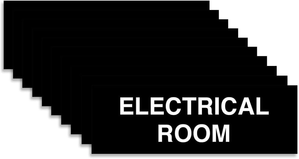 All Quality Basic Electrical Room Sign | Durable Construction | Building Safety - Black - Medium (10 Pack)
