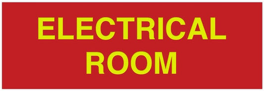 All Quality Basic Electrical Room Sign | Durable Construction | Building Safety - Red/Gold - Large (5 Pack)